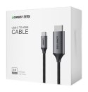 Kabel przewód przejściówka HDMI - USB-C 4K 60Hz 1.5m czarno-szary