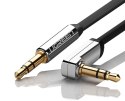 Płaski kabel przewód audio AUX 3.5mm mini jack 1m srebrny