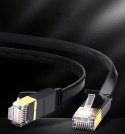 Płaski patchcord kabel przewód sieciowy LAN STP RJ45 Cat 7 10Gbps 10m czarny