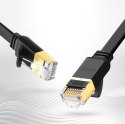 Płaski patchcord kabel przewód sieciowy LAN STP RJ45 Cat 7 10Gbps 10m czarny