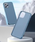 Sztywne etui z elastyczną ramką do iPhone 12 Pro Max Frosted Glass Case biały