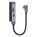 6w1 Rozdzielacz portów PadJoy HUB USB do tabletu smartfona USB-C HDMI SD TF ciemnoszary