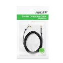 Kabel przewód płaski kątowy audio AUX 3.5mm minijack 0.5m czarny