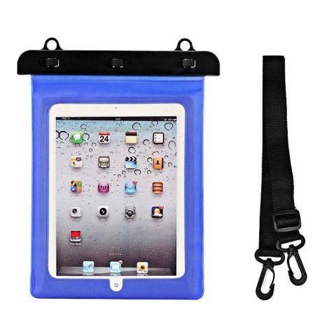 Etui wodoszczelne na tablet PVC z regulowanym paskiem Outdoor - niebieskie