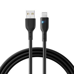 Kabel do iPhone ze wskaźnikiem LED USB - Lightning 2.4A 2m czarny