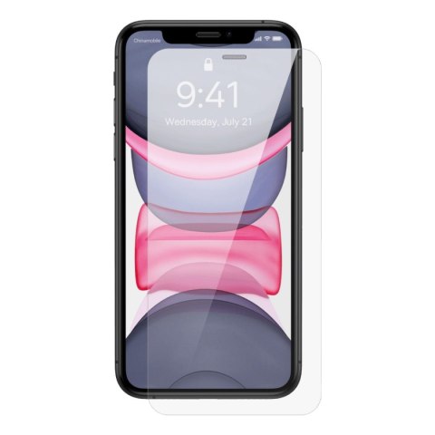 Szkło hartowane do iPhone 11 / XR z osłoną na głośnik 0.4mm ZESTAW