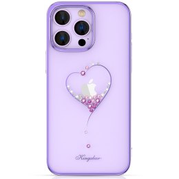 Etui do telefonu iPhone 14 Pro Max ozdobione kryształami Wish Series foletowe