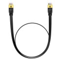 Szybki cienki kabel sieciowy RJ45 cat. 7 10Gbps 0.5m czarny