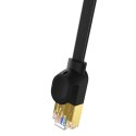 Szybki cienki kabel sieciowy RJ45 cat. 7 10Gbps 0.5m czarny