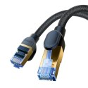 Szybki kabel sieciowy LAN RJ45 cat.7 10Gbps plecionka 0.5m czarny