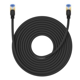 Szybki kabel sieciowy LAN RJ45 cat.7 10Gbps plecionka 15m czarny