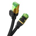 Szybki kabel sieciowy LAN RJ45 cat.8 40Gbps plecionka 1.5m czarny