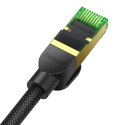 Szybki kabel sieciowy LAN RJ45 cat.8 40Gbps plecionka 1.5m czarny