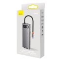 8w1 HUB adapter StarJoy USB-C do USB-C PD 3x USB-A HDMI RJ-45 SD TF szary