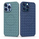 Etui pokrowiec plecionka do iPhone 14 Pro z MagSafe Woven Case fioletowy