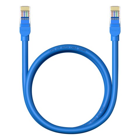 Kabel przewód sieciowy Ethernet Cat 6 RJ-45 1000Mb/s skrętka 1m niebieski