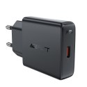 Mała płaska ładowarka sieciowa GaN PD 20W USB-C czarna