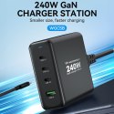 Ładowarka sieciowa GaN 240W USB-A 3x USB-C czarna