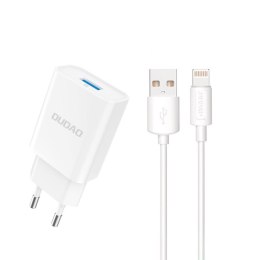 Ładowarka sieciowa USB-A 2.1A 10W z kablem do iPhone USB-A - Lightning biała