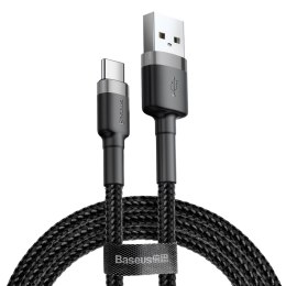 Wytrzymały elastyczny kabel przewód USB USB-C QC3.0 3A 1M czarno-szary