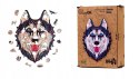 Puzzle Drewniane EKO 73 Śnieżny Husky A4 PuzA4-00714