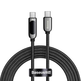 Kabel przewód USB-C - USB-C z wyświetlaczem miernikiem mocy 2m - czarny