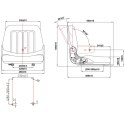 Siedzenie fotel do ciągnika kosiarki wózka widłowego regulowane 42 x 40 cm