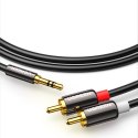 Kabel przewód audio 3.5 mm mini jack - 2RCA 1.5m czarny