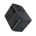 Szybka ładowarka podróżna wtyczka UE UK USA AUS 3xUSB 30-65W czarny