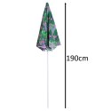 Parasol ogrodowy plażowy regulowany łamany 150cm liście UV