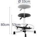 Taboret krzesło robocze warsztatowe z podnóżkiem 120 kg 530-800 mm czarne