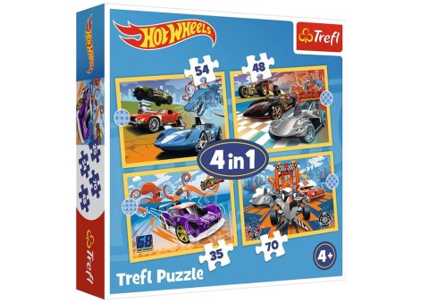 Puzzle - "4w1" - Pojazdy Hot Wheels / Mattel Hot Wheels 34627