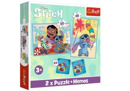 Puzzle + Memos 2w1 Lilo i Stitch, Wesoły Dzień Trefl 93585