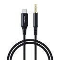 Kabel przewód audio AUX USB-C - mini jack 3.5mm 2 m - czarny