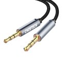 Kabel przewód audio AUX do głośnika 2x mini jack 3.5mm męski 1.2m - czarny