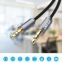 Kabel przewód audio AUX do głośnika 2x mini jack 3.5mm męski 1.2m - czarny