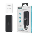 Powerbank 10000 mAh 22.5W USB-A USB-C micro USB z kablem USB-C i Lightning - czarny