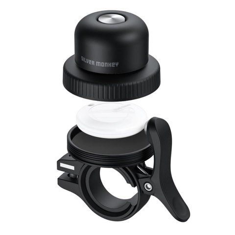 Lokalizator rowerowy Tag Bicycle Bell w kształcie dzwonka rowerowego - czarny