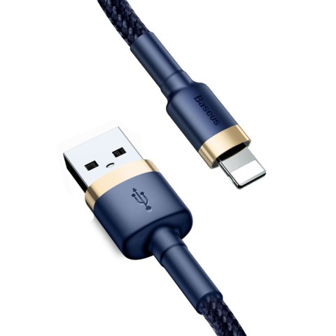 Kabel przewód Cafule USB-A - iPhone Lightning 2.4A QC 3.0 1m - niebiesko-złoty