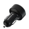 Ładowarka samochodowa z wyświetlaczem 50W 2xUSB-C i 2xUSB-A - czarna