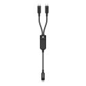 2w1 Kabel przewód podwójny USB-C - 2x USB-C 100W 480Mb/s - czarny