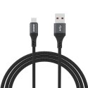 Kabel przewód z oplotem L3SM USB-A - MicroUSB 3A 1.2m - czarny