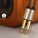 Kabel przewód audio AV128 mono TS jack 6.35mm 5m - szary