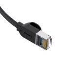 Kabel sieciowy RJ45 płaski High Speed Ethernet CAT6 0.5m - czarny