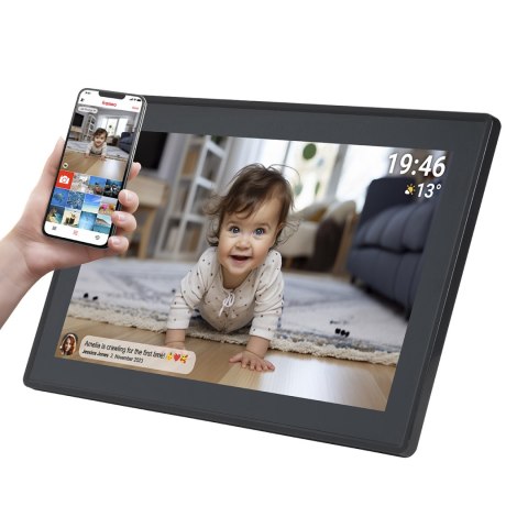 Ramka cyfrowa 15.6'' 8GB microSD WiFi głośnik MP4 AVI Frameo PFF-1514B - czarna