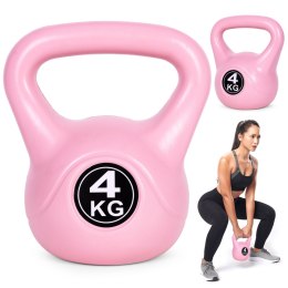 Kettlebell kettle 4 kg do ćwiczeń hantla kula odważnik obciążenie ciężar fitness różowy ModernHome