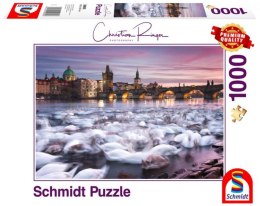 Puzzle Premium Quality 1000 elementów Christian Ringer Praskie łabędzie